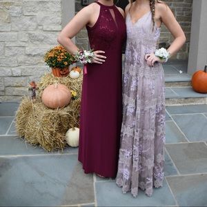 Anthropologie purple lace dress